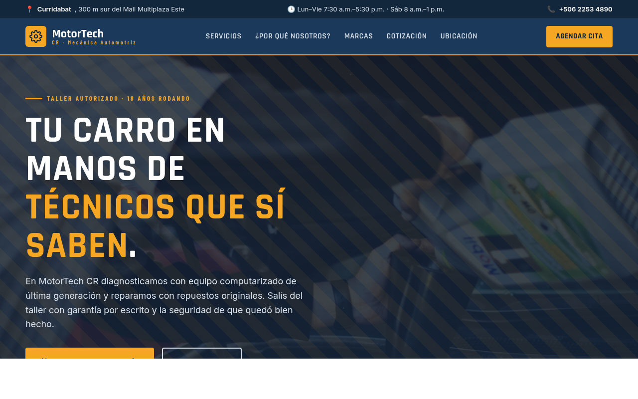Ejemplo de sitio: MotorTech — Taller mecánico